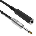 Cable audio micrófono instrumento mono jack 6.3mm macho a hembra de 3m - AX07300 - 01