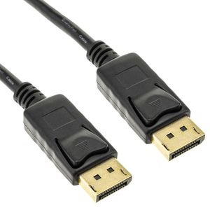 Cable Displayport 1080p FullHD para transmisión de audio y vídeo digital de 1 m color negro