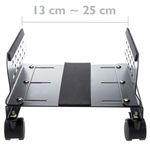 Soporte para ordenador PC metálico con ruedas de color negro de 13 a 25 cm - AC00300 - 02