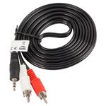 Cable estéreo de 2 m de Lanberg con un conector macho Jack 3.5 mm a dos conectores macho RCA - VC10200 - 02