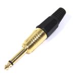 Conector de audio jack 6.3mm macho mono metal HQ dorado - XN08700 - 01