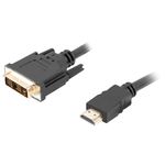 Cable HDMI Lanberg CA-HDDV-20CU-0030-BK HDMI de tipo A macho a DVI-D macho Dual Link 3m Negro - HD20400 - 01