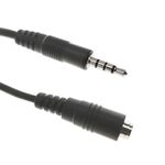 Cable de audio auricular y micrófono minijack 4 pin 3.5mm para macho a hembra de 5m - TW08400 - 01