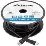 Cable óptico HDMI V2.1 de Lanberg macho a macho de 50 m color negro CA-HDMI-30FB-0500-BK - HG17300 - 02