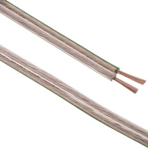 Bobina de Cable de altavoz de 2x1.00 de 50 metros transparente con indicador de polaridad