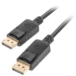 Cable Lanberg DisplayPort 1.2 macho a DisplayPort 1.2 macho 1m 4k negro CA-DPDP-10CC-0010-BK