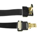Cable vídeo HDMI plano FPV 20 cm micro D-macho a micro D-macho con ángulo - HG08800 - 04