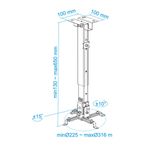 Soporte de techo con mástil 13cm 43cm 65cm para proyector 20 Kg blanco - OP01200 - 04