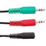 Adaptador de audio CTIA para auricular y micrófono Minijack 3.5mm Hembra a 2x Minijack 3.5mm Macho - AW01200 - 06