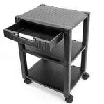 Mesa auxiliar 3 niveles para impresora con ruedas y cajón - AG06300 - 09