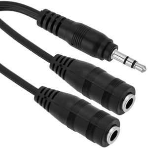 Adaptador de audio estéreo duplicador minijack 3.5mm macho a 2 minijack 3.5mm hembra 10cm