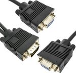 Cable duplicador pasivo tipo Y de 1 VGA a 2 VGA de 30cm - VS09100 - 01