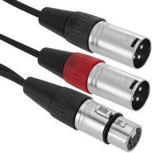 Duplicador de audio cannon XLR hembra a 2 XLR macho 5-pin