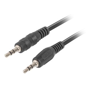 Cable estéreo de 1.2 m de Lanberg con un conector macho Jack 3.5 mm a conector macho Jack 3.5 mm