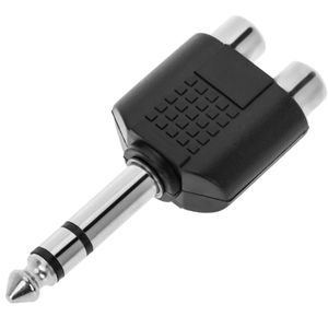 Duplicador audio estéreo TRS 1xjack 6.3mm macho a 2xRCA hembra