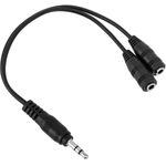 Adaptador de audio estéreo duplicador minijack 3.5mm macho a 2 minijack 3.5mm hembra 10cm - AY03800 - 02