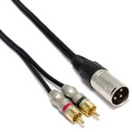 Cable de audio estéreo XLR 3-pin macho a RCA macho de 2m - AZ00200 - 01