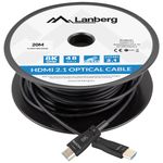 Cable óptico HDMI V2.1 de Lanberg macho a macho de 20 m color negro CA-HDMI-30FB-0200-BK - HG17000 - 02