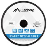 Cable óptico HDMI V2.1 de Lanberg macho a macho de 30 m color negro CA-HDMI-30FB-0300-BK - HG17100 - 04