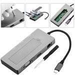 Conversor USB-C a HDMI 4k y ethernet RJ45 y USB-A y USB-C con socket de almacenamiento NGFF M2 - UH08800 - 02