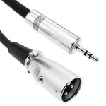 Cable de audio estéreo XLR 3-pin macho a TRS jack 3.5mm macho de 1m - AZ03100 - 01