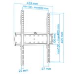 Soporte de pared para pantalla de 32” - 55” VESA 200x200, 300x300, 400x200 y 400x400 mm - OU10900 - 02