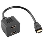 Cable duplicador HDMI Lanberg AD-0019-BK de 1 HDMI macho a 2 HDMI hembra de 20cm - HD18600 - 02