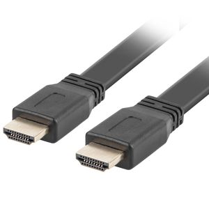 Cable HDMI 2.0 con conector tipo A macho a conector tipo A macho Ultra HD 4k Plano 0.5m negro