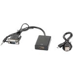 Adaptador de Lanberg VGA macho con mini Jack macho a HDMI-A hembra 20 cm - HC14300 - 02