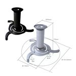 Soporte de techo para proyector de mástil redondo de 17 y 24 cm - OP00100 - 02