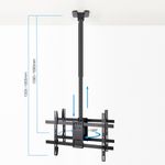 Soporte de techo XL para 2 pantallas planas de 43" a 86" 100 Kg hasta VESA 600x400 - TQ29800 - 04