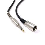 Cable de audio micrófono instrumento XLR 3pin macho a jack 6.3mm macho de 5m - AX04400 - 01