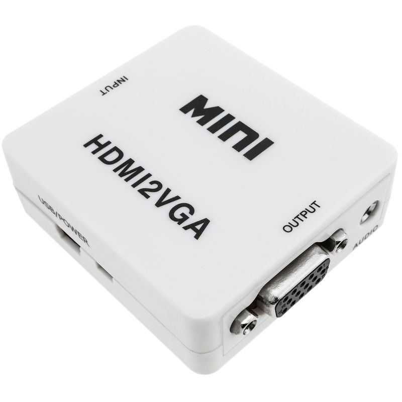 Conversor HDMI a VGA con audio estéreo analógico color blanco - HC07100 - 01