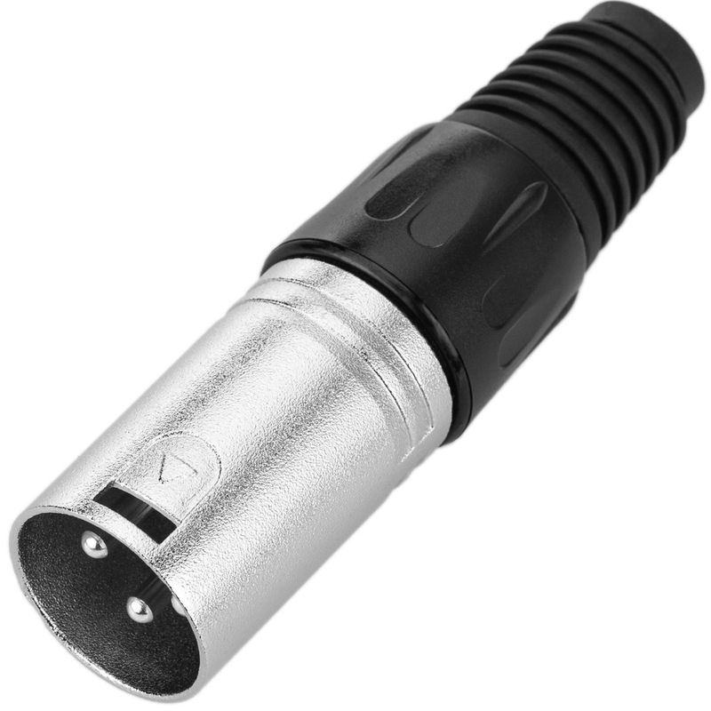 Conector XLR3 3-pin macho metálico plateado - XN07200 - 01