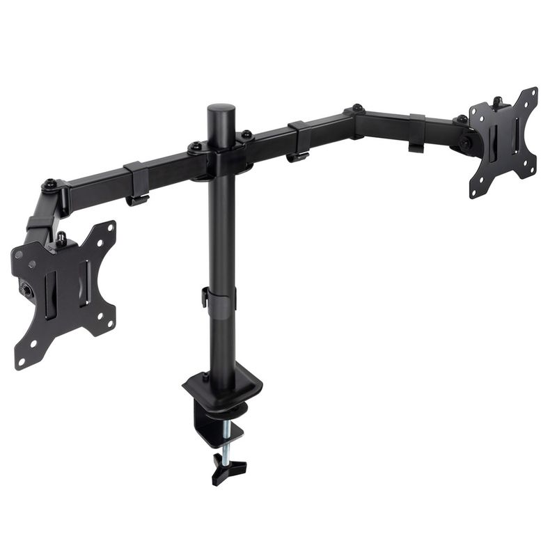 Soporte de mesa con brazos regulables para 2 pantallas hasta 27" VESA 75x75 100x100 - OU08600 - 01