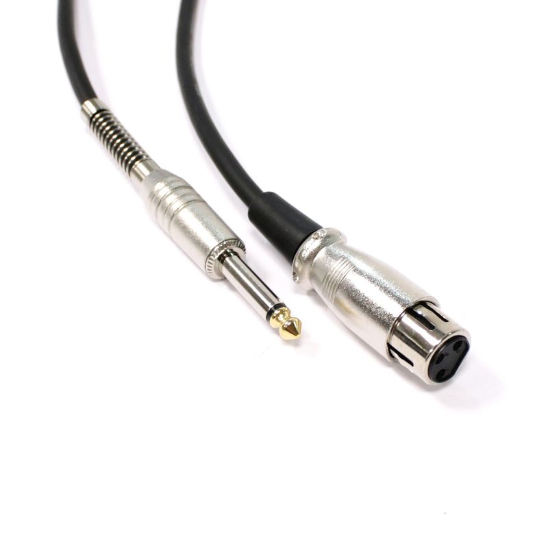Cable de audio micrófono instrumento XLR 3pin hembra a jack 6.3mm macho de 1m - AX05100 - 01