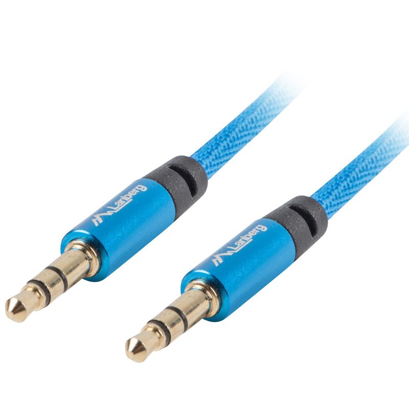 Cable Lanberg CA-MJMJ-10CU-0030-BL minijack 3.5mm macho 3 pines a minijack 3.5mm de 3 pines macho 3m premium azul - TW20300 - 01