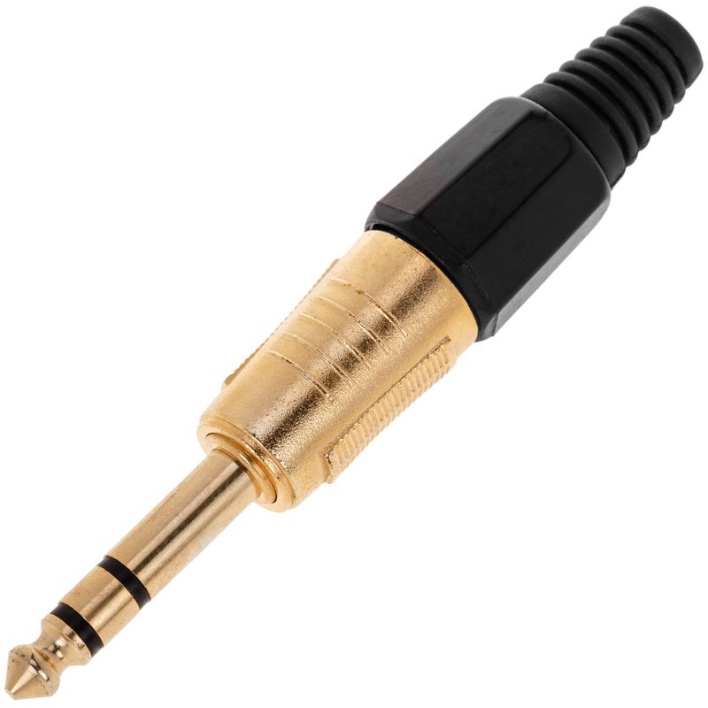 Conector jack 6.3mm macho estéreo TRS metal dorado HQ - XN08800 - 01
