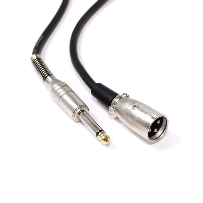 Cable de audio micrófono instrumento XLR 3pin macho a jack 6.3mm macho de 3m - AX04300 - 01