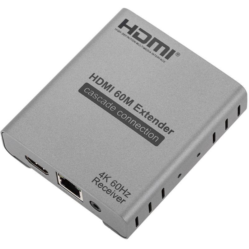 Receptor para Extensor HDMI 2.0 a través de cable Ethernet (RJ45) Cat5e/6 hasta 60 metros 4K@60Hz - HB06200 - 01