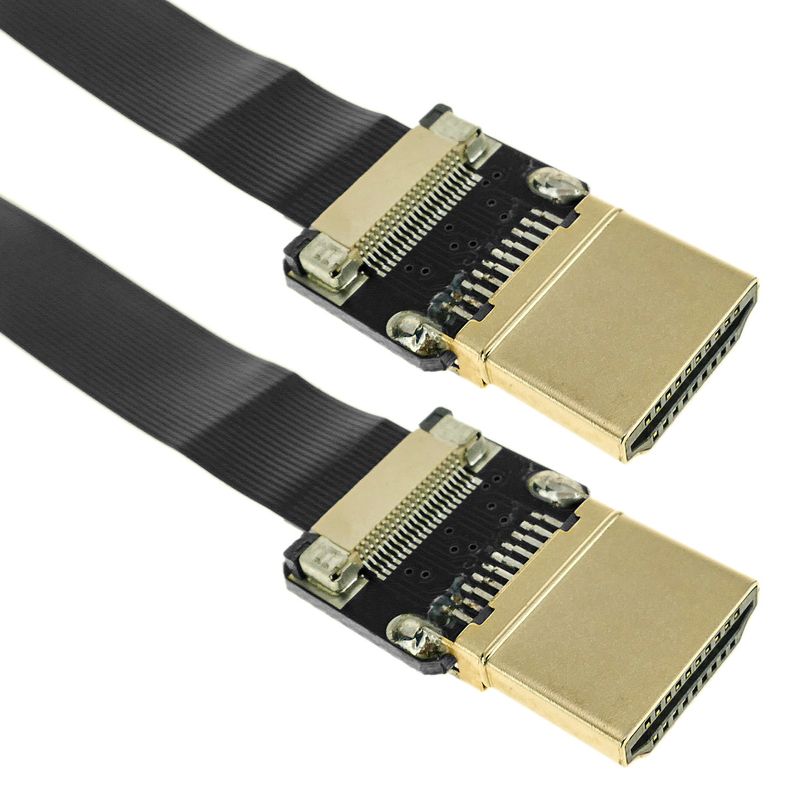 Cable vídeo HDMI plano FPV 50 cm A-macho a A-macho - HG08100 - 01