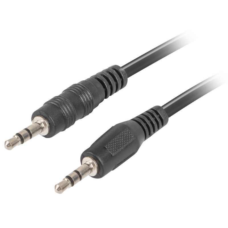 Cable estéreo de 2 m de Lanberg con un conector macho Jack 3.5 mm a conector macho Jack 3.5 mm - VC10500 - 01