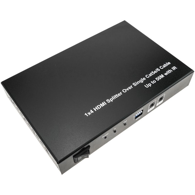 Multiplicador extensor HDMI de 4 puertos a través de cable ethernet Cat.5e hasta 50 m con IR - HB00200 - 01