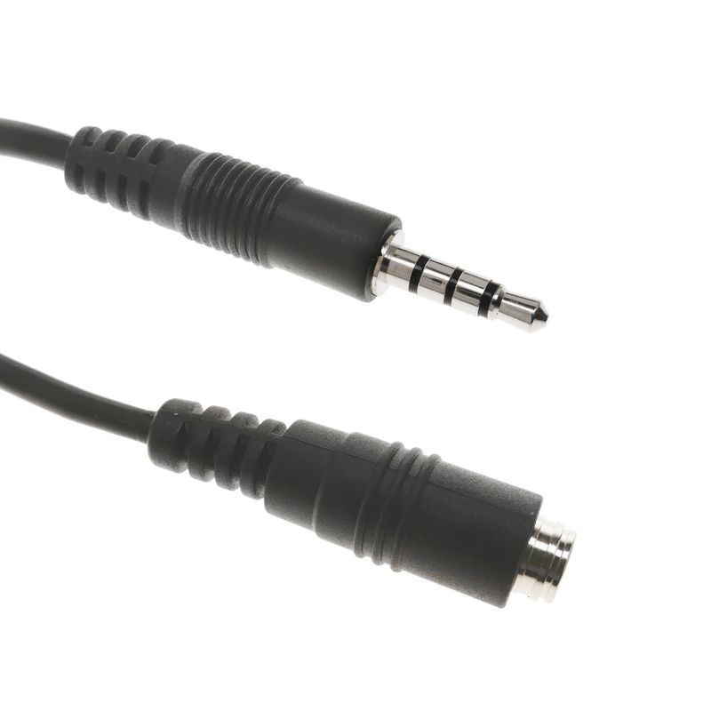 Cable de audio auricular y micrófono minijack 4 pin 3.5mm para macho a hembra de 1m - TW08100 - 01